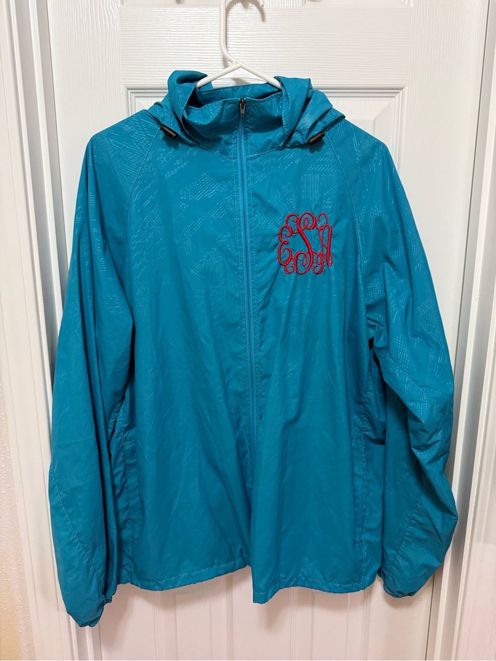 Lightweight Kids Teal Hooded Jacket with Monogram